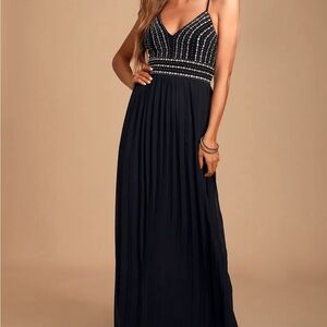 Lulus Glamorous Gala Black Embroidered Maxi Dress